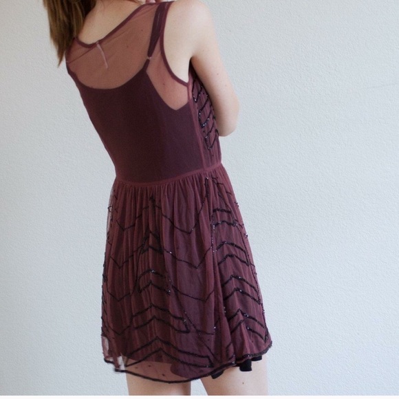 Gorgeous Free People beaded sheer slip dress! - Picture 2 of 13